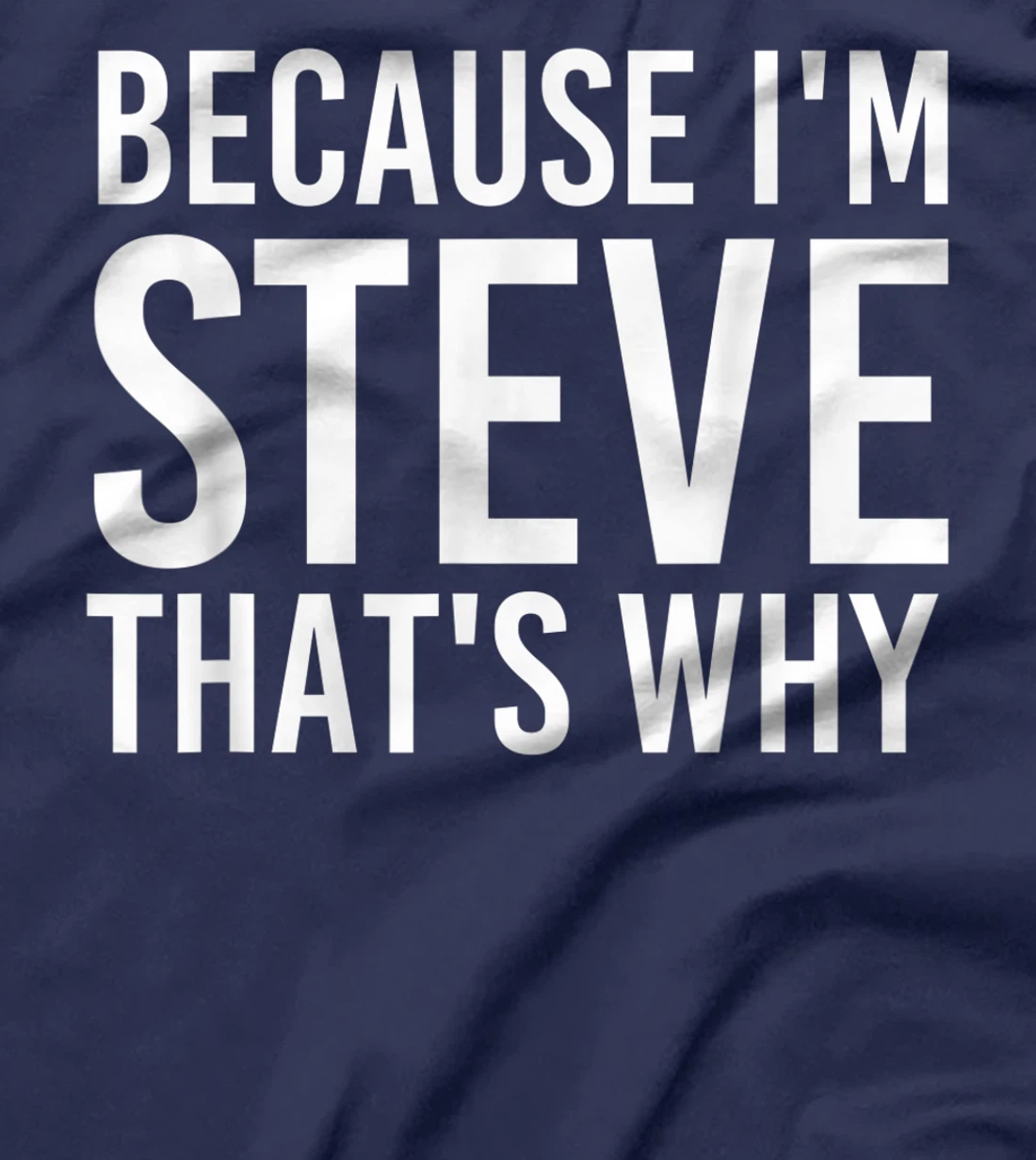BECAUSE I'M STEVE THAT'S WHY Fun Funny Gift Idea T-Shirt
