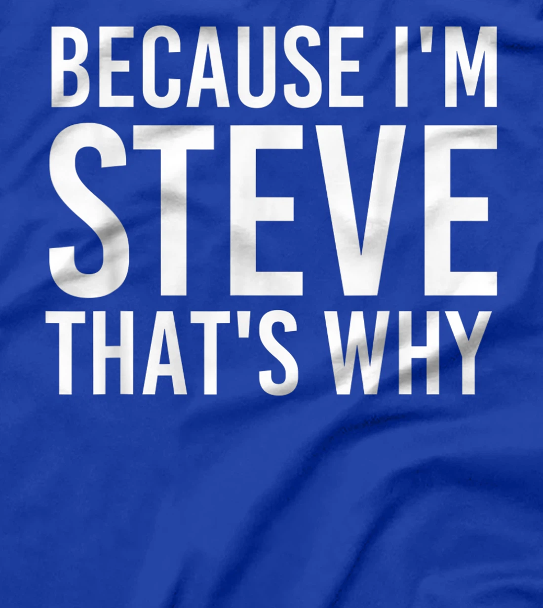 BECAUSE I'M STEVE THAT'S WHY Fun Funny Gift Idea T-Shirt