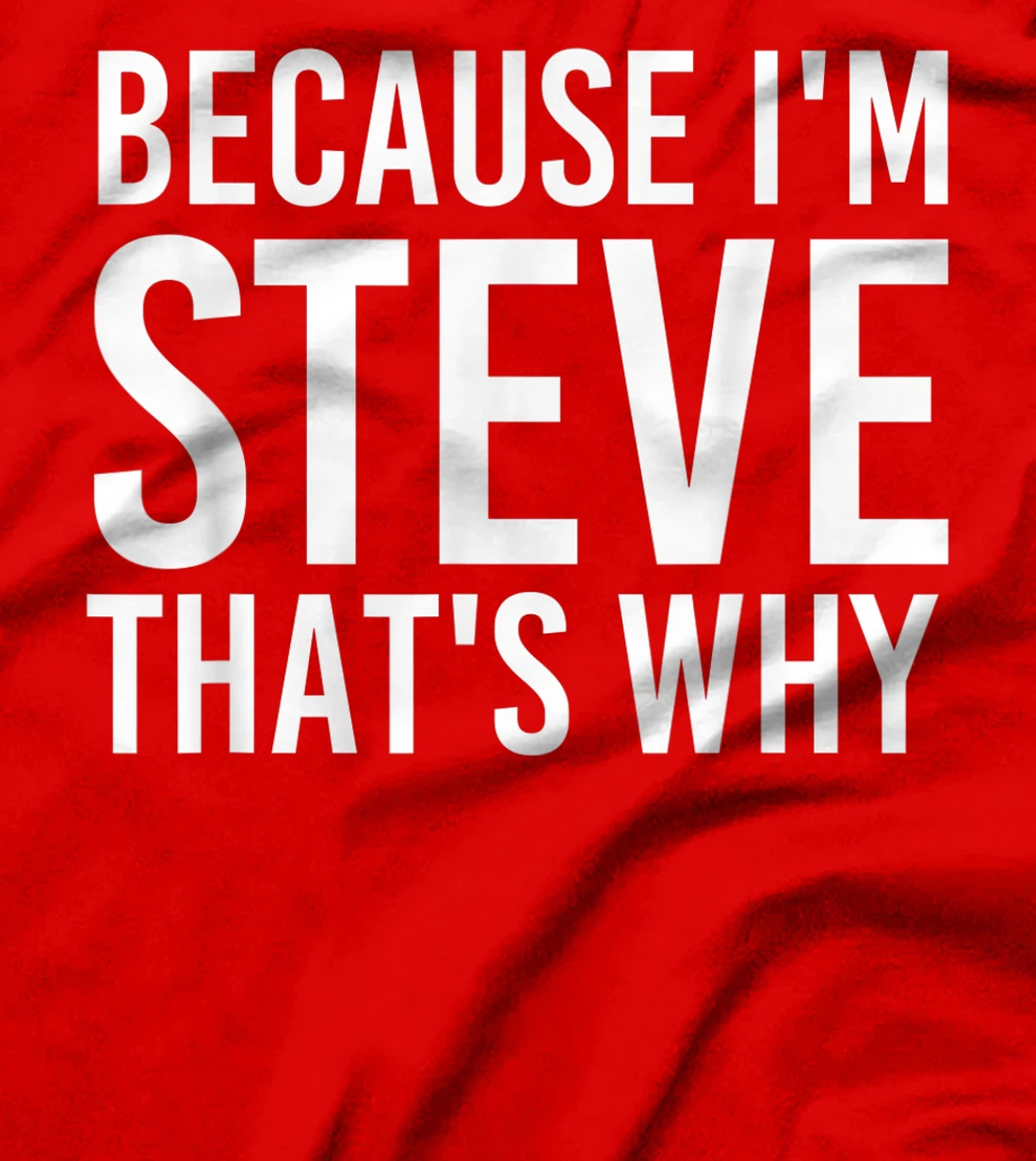BECAUSE I'M STEVE THAT'S WHY Fun Funny Gift Idea T-Shirt