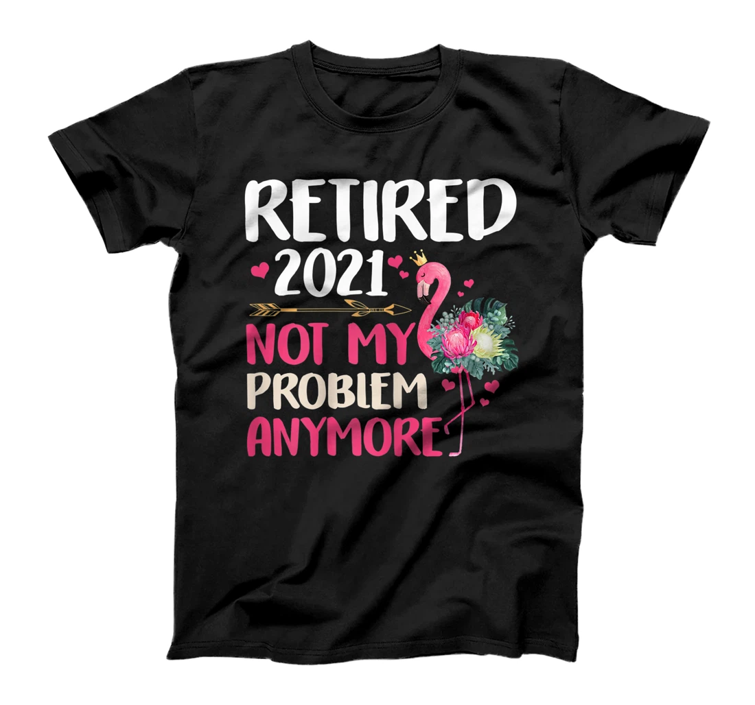 Womens Th Retired 2021 Flamingo Floral Costume Retirement T-Shirt