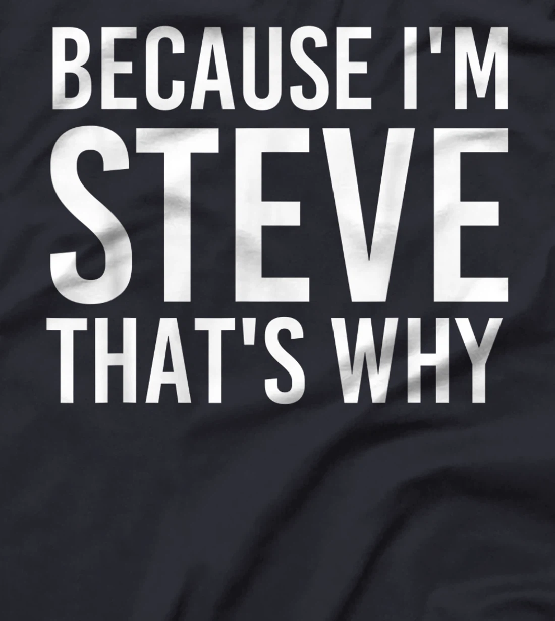 BECAUSE I'M STEVE THAT'S WHY Fun Funny Gift Idea T-Shirt