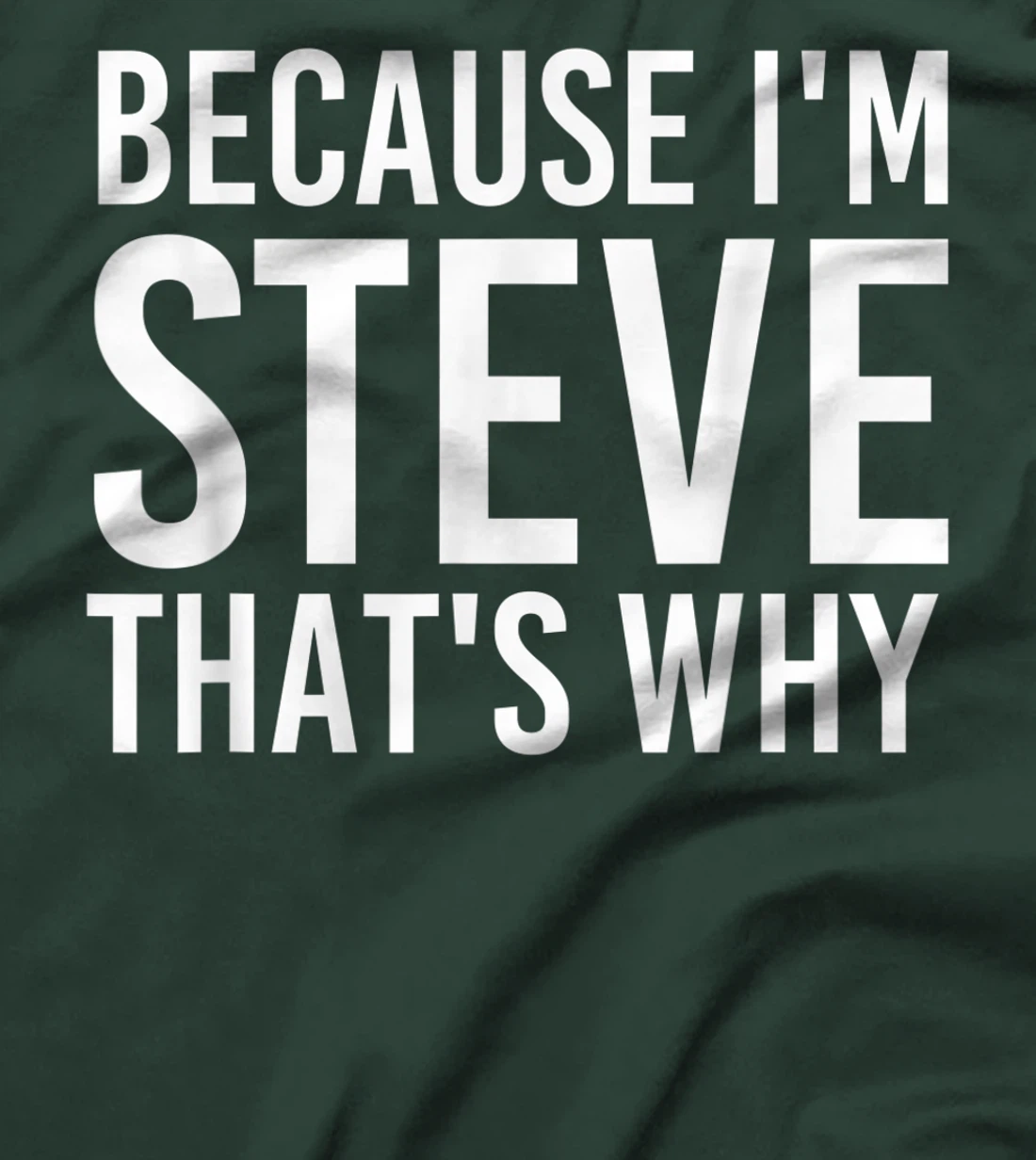 BECAUSE I'M STEVE THAT'S WHY Fun Funny Gift Idea T-Shirt