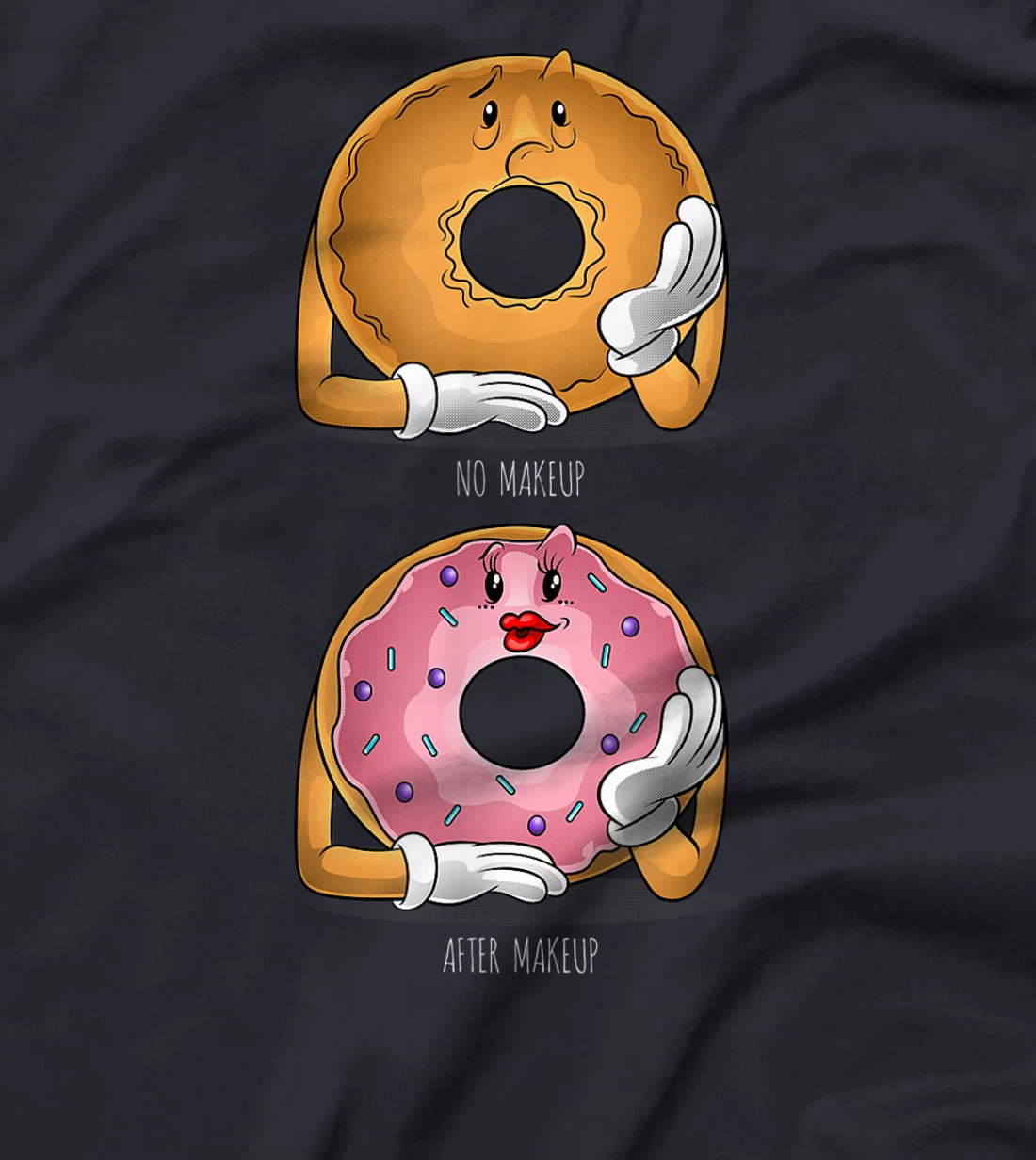 Funny Before After Makeup | Nurse Cosmetologist Donut Gift T-Shirt