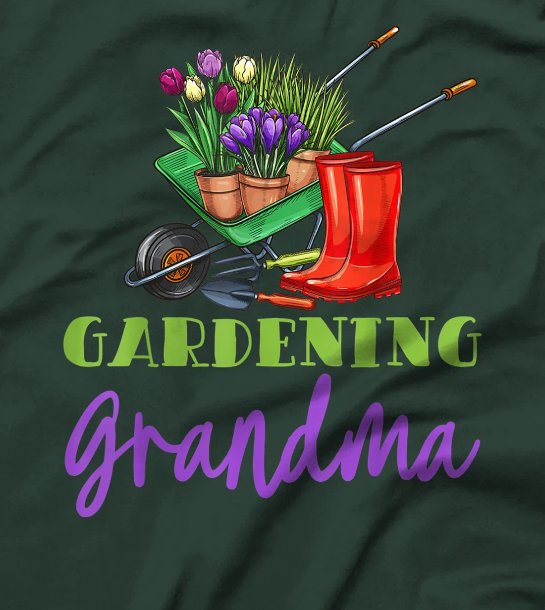 Gardening Grandma Plant Watering Garden Flowers Pot Gardener T-Shirt