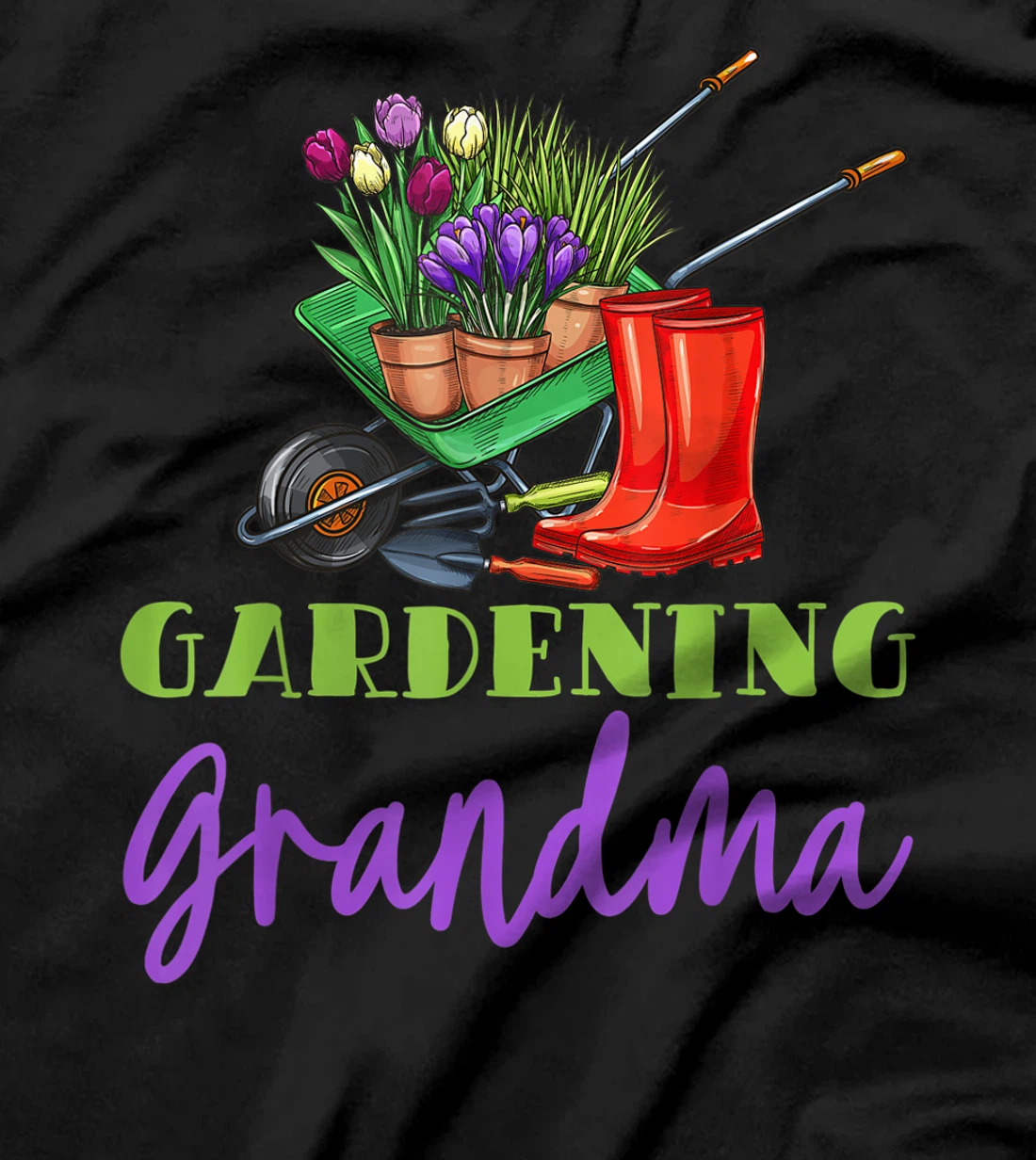 Gardening Grandma Plant Watering Garden Flowers Pot Gardener T-Shirt