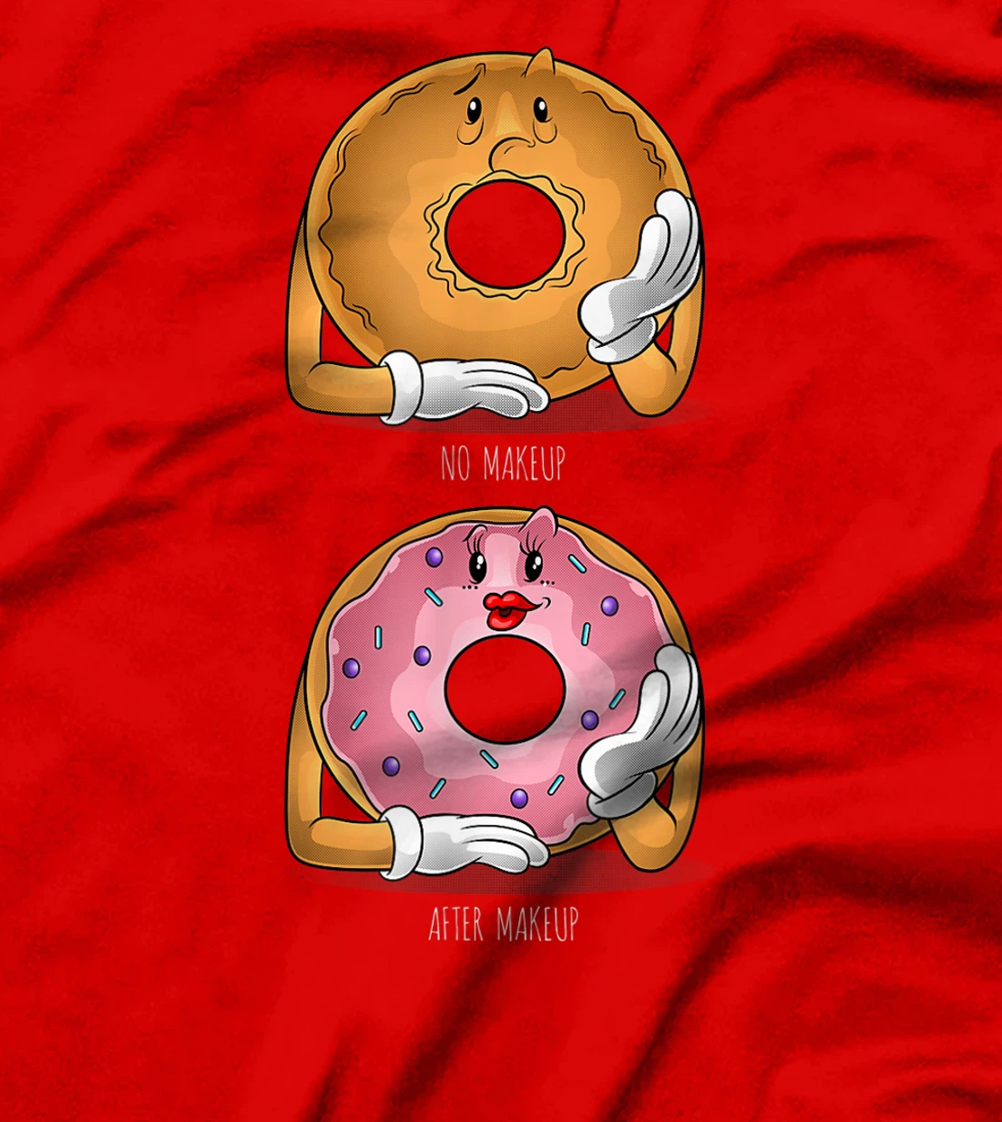 Funny Before After Makeup | Nurse Cosmetologist Donut Gift T-Shirt