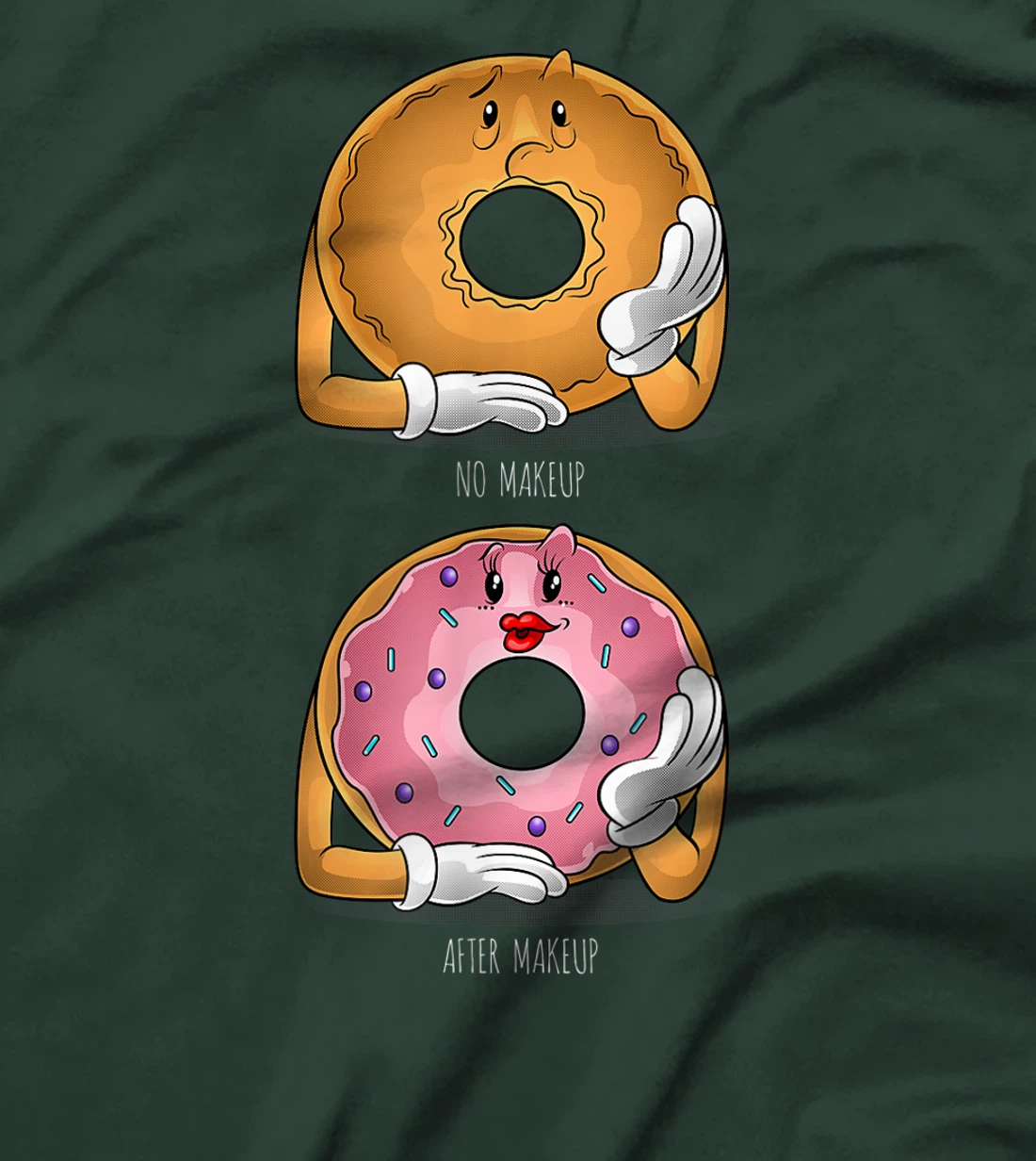 Funny Before After Makeup | Nurse Cosmetologist Donut Gift T-Shirt