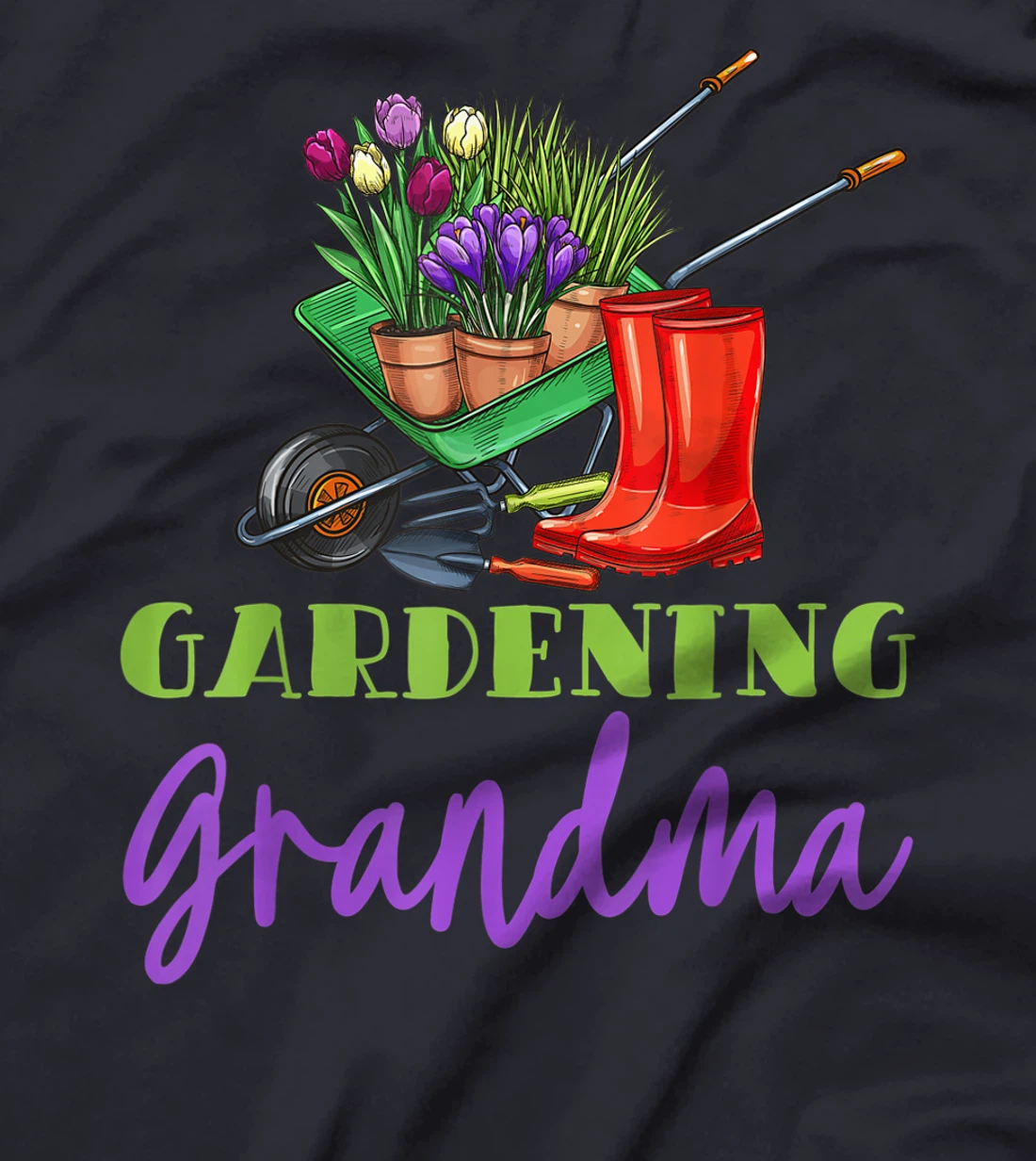 Gardening Grandma Plant Watering Garden Flowers Pot Gardener T-Shirt