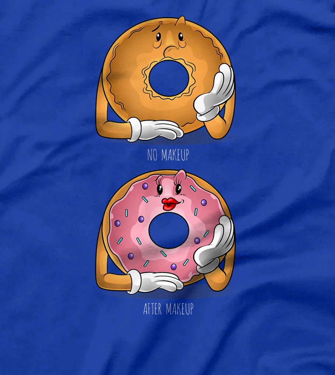 Funny Before After Makeup | Nurse Cosmetologist Donut Gift T-Shirt