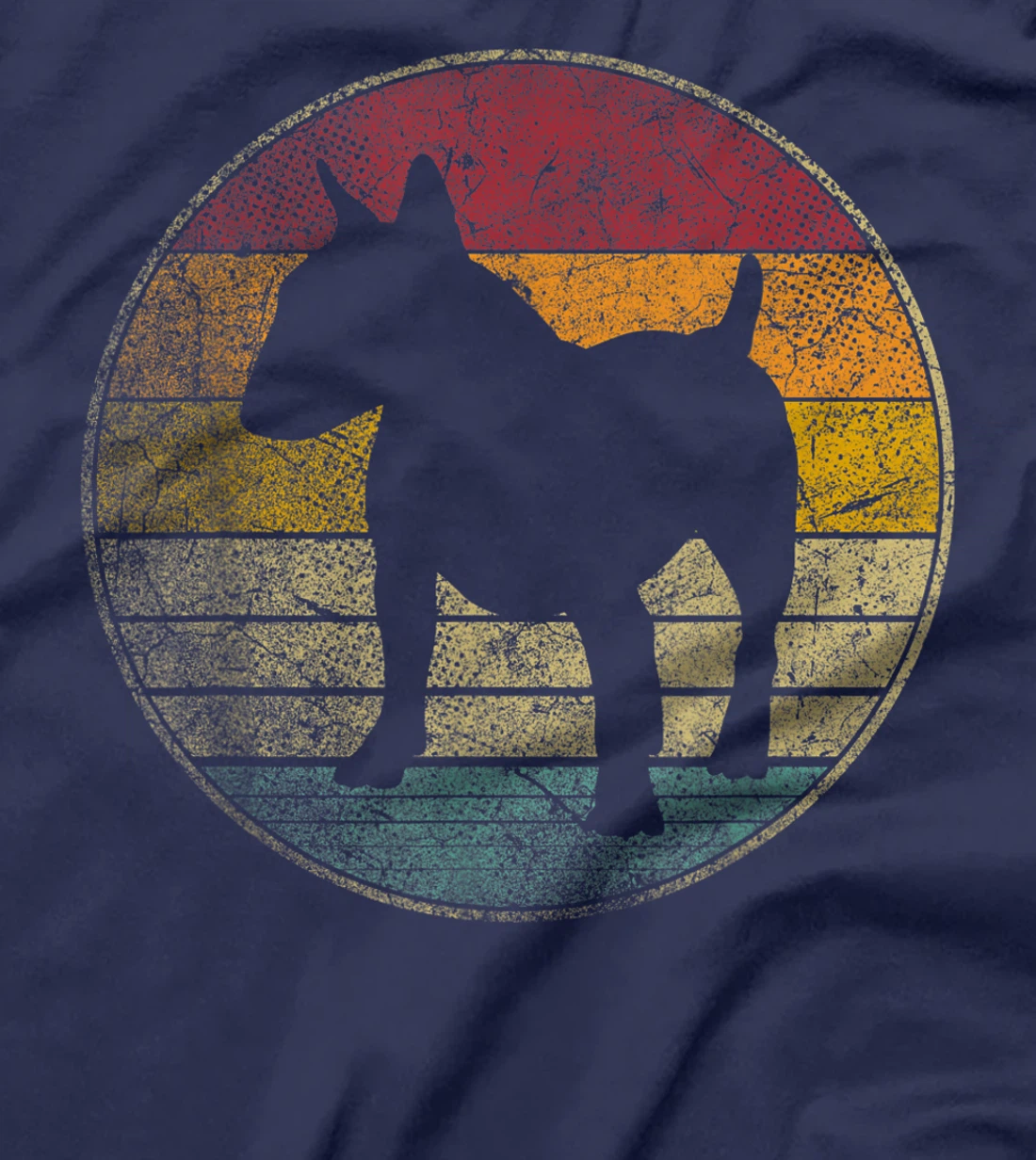 Bull Terrier Dog Vintage Distressed Retro Style Silhouette T-Shirt