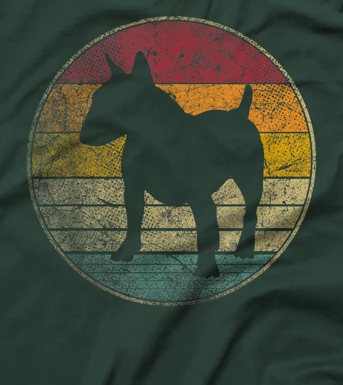 Bull Terrier Dog Vintage Distressed Retro Style Silhouette T-Shirt
