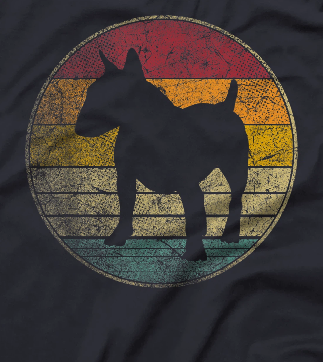 Bull Terrier Dog Vintage Distressed Retro Style Silhouette T-Shirt