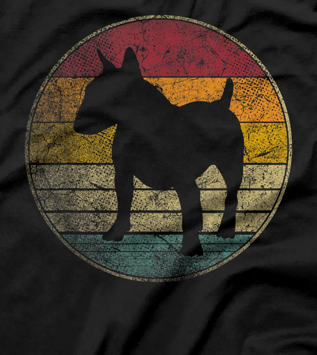 Bull Terrier Dog Vintage Distressed Retro Style Silhouette T-Shirt