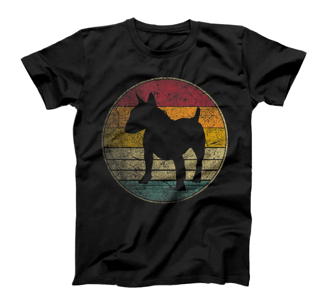 Bull Terrier Dog Vintage Distressed Retro Style Silhouette T-Shirt