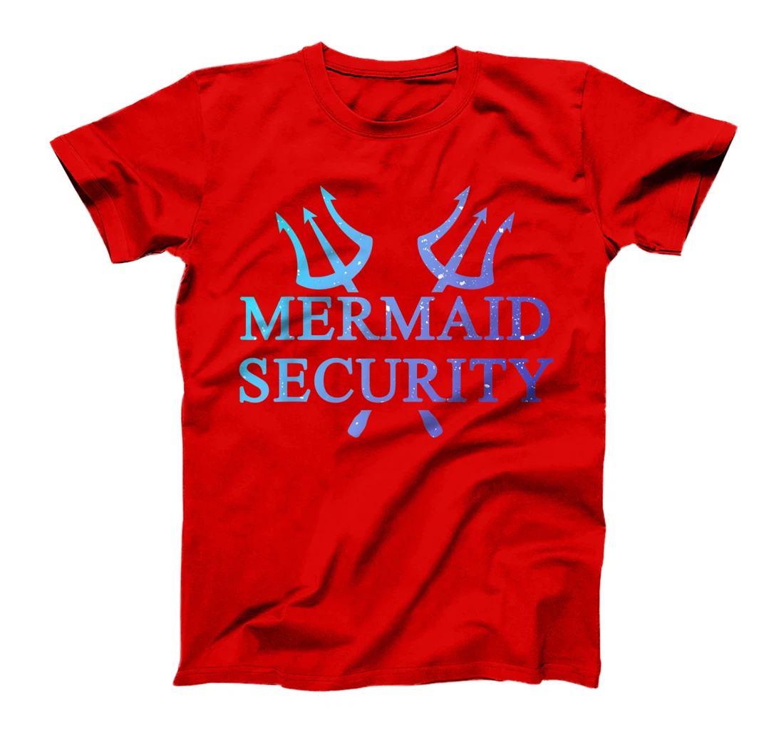Mermaid Security Funny Swimming Gift Merman Maimaid Guard T-Shirt