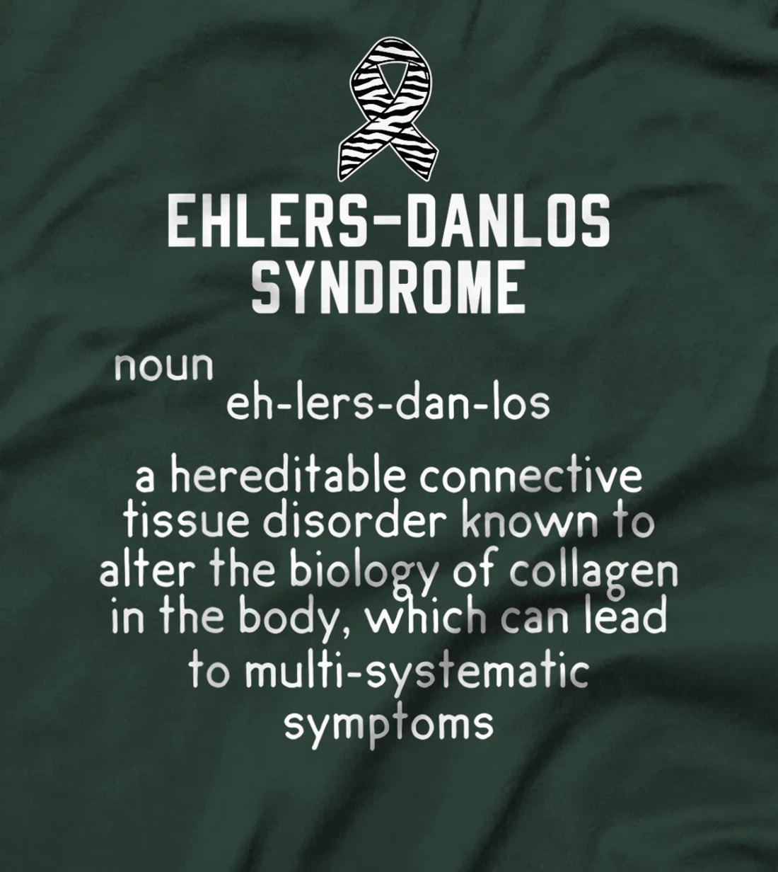 Ehlers Danlos Syndrome Black And White Zebra Stripe Meaning T-Shirt
