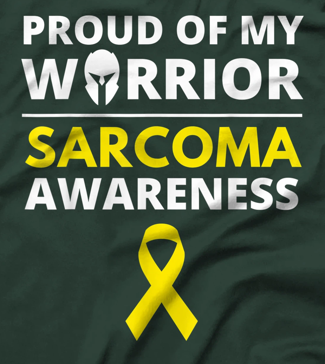 Proud of My Warrior Sarcoma Cancer Awareness Yellow Ribbon T-Shirt