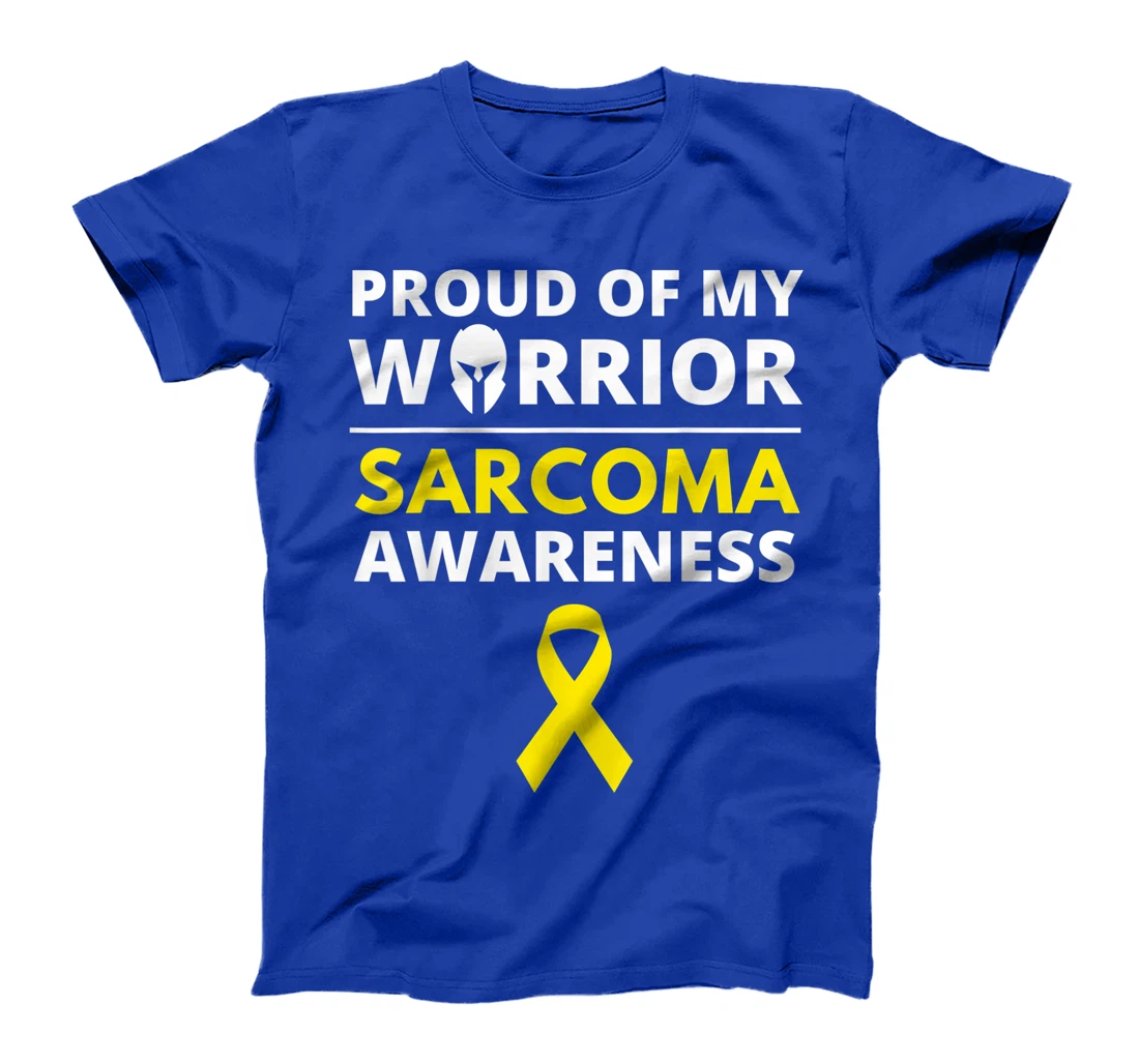Proud of My Warrior Sarcoma Cancer Awareness Yellow Ribbon T-Shirt