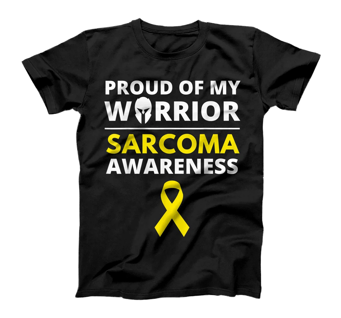 Proud of My Warrior Sarcoma Cancer Awareness Yellow Ribbon T-Shirt