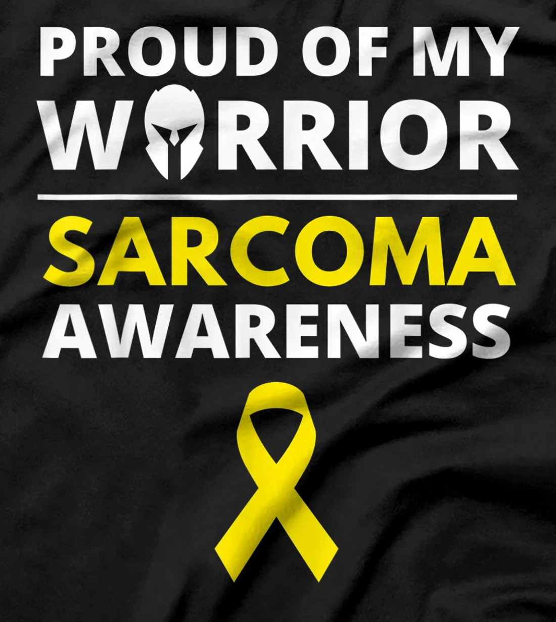 Proud of My Warrior Sarcoma Cancer Awareness Yellow Ribbon T-Shirt