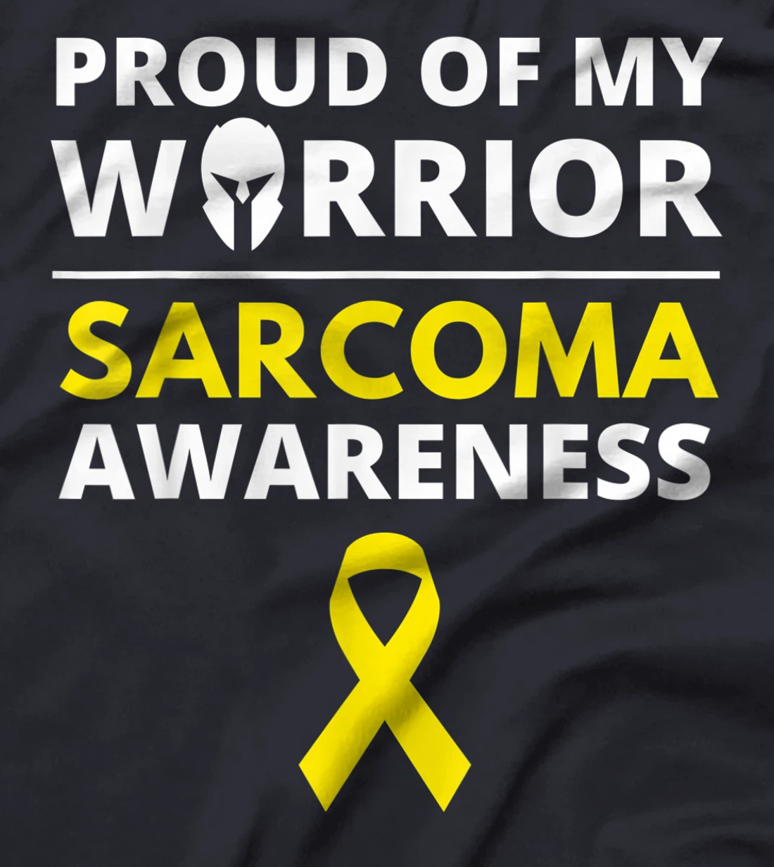 Proud of My Warrior Sarcoma Cancer Awareness Yellow Ribbon T-Shirt