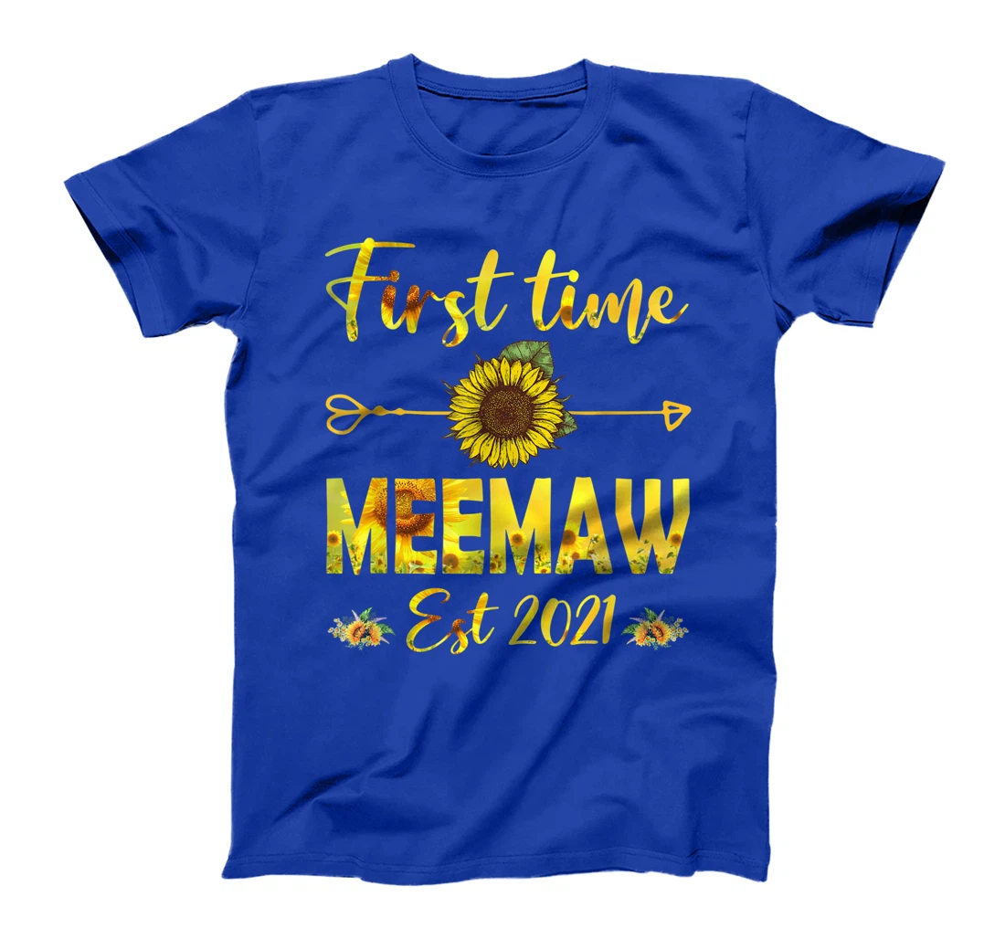 Promoted To Meemaw Est 2021-First Time Grandma Sunflower T-Shirt