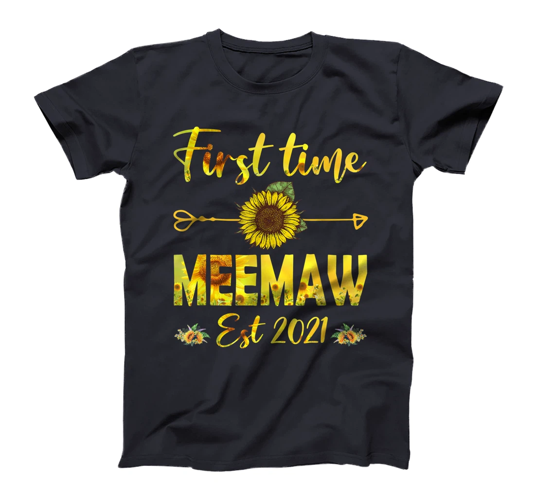 Promoted To Meemaw Est 2021-First Time Grandma Sunflower T-Shirt