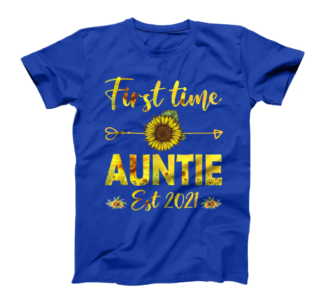 Promoted To Auntie Est 2021-First Time Grandma Sunflower T-Shirt