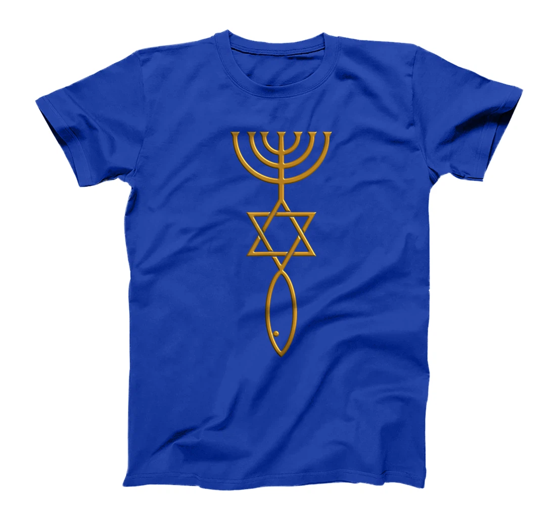 Messianic Christian Menorah Star of David Fish seal T-Shirt