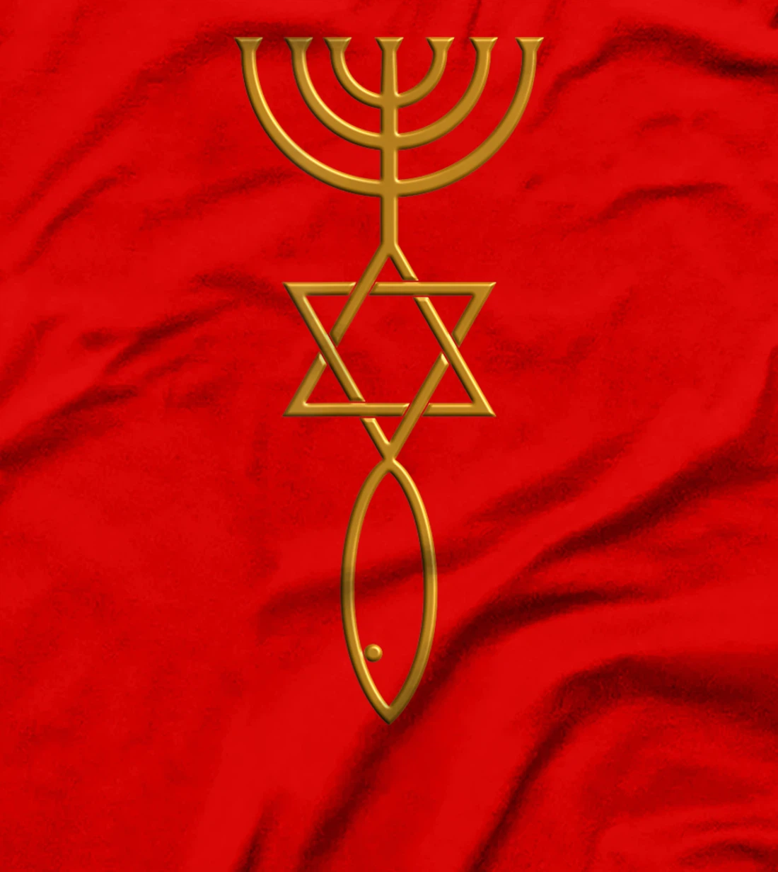 Messianic Christian Menorah Star of David Fish seal T-Shirt