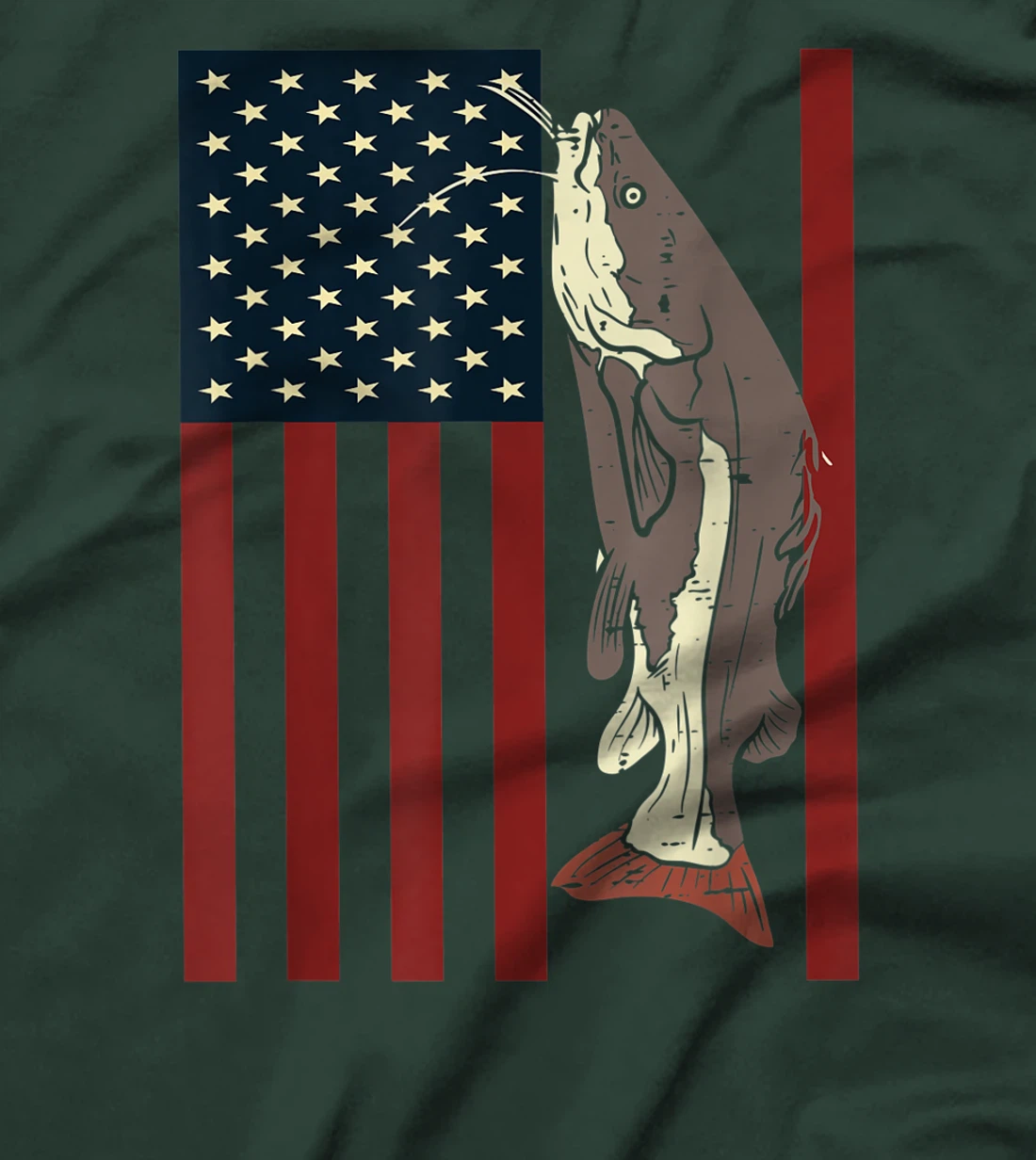 Catfish Fishing Fish Patriotic Catfishing American Flag T-Shirt