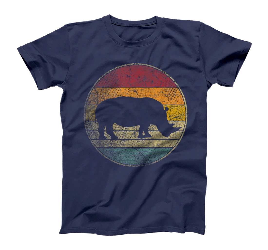 Rhino Rhinoceros Vintage Distressed Retro Style 70s 80s T-Shirt