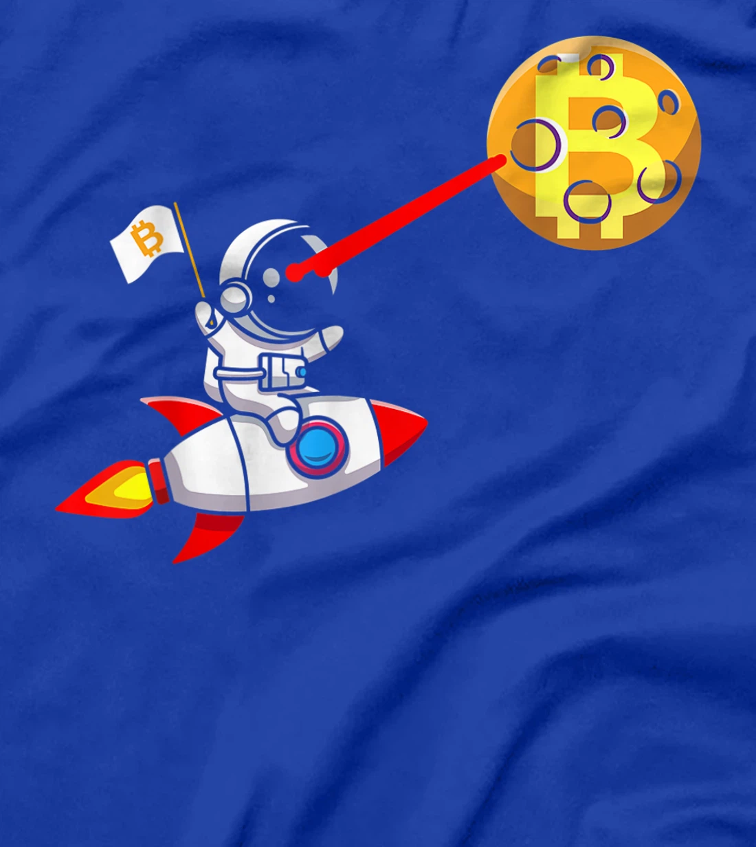Bitcoin Rocket Spaceship Astronaut Moon Cryptocurrency BTC T-Shirt