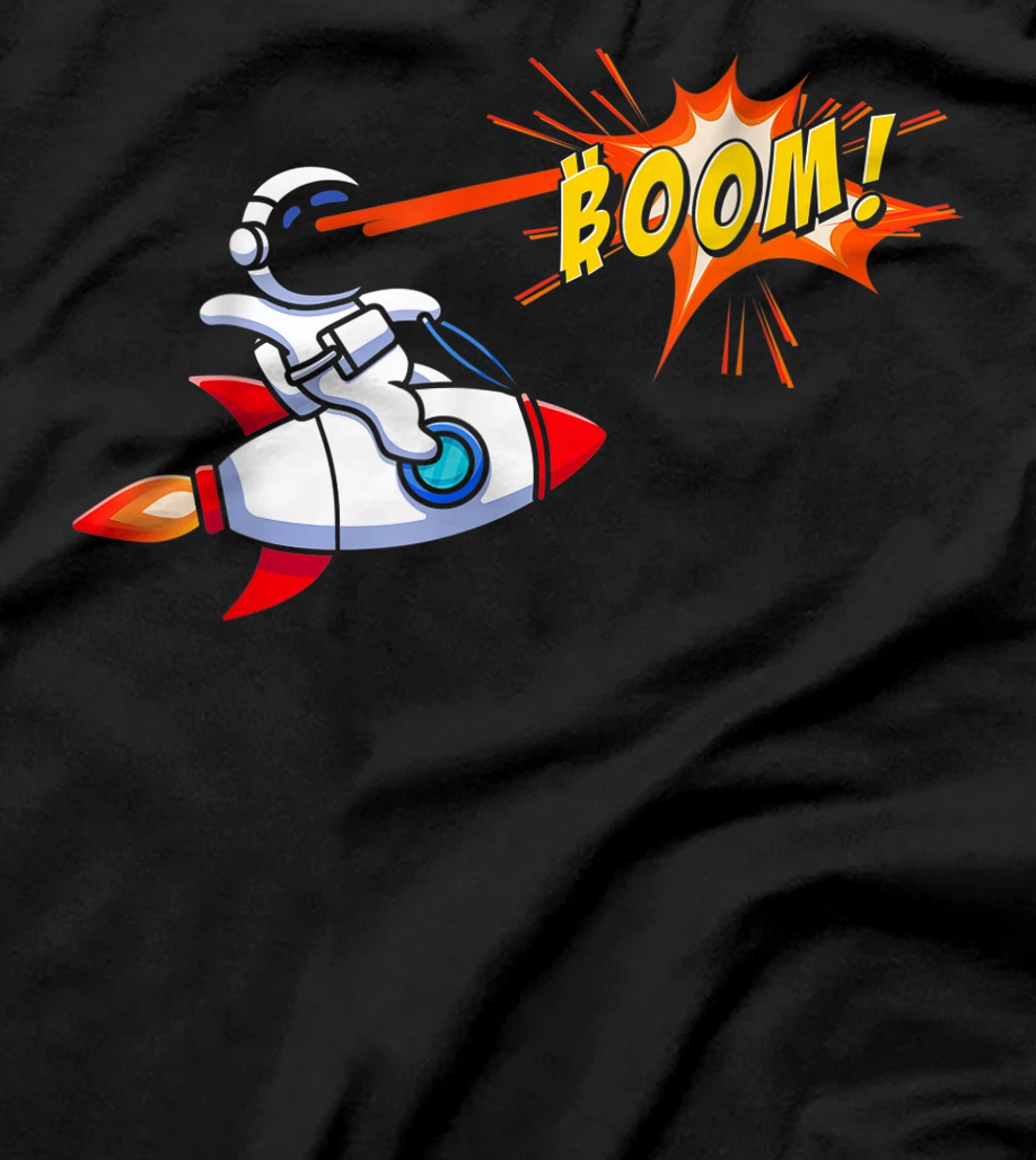 Bitcoin Explosion Rocket Spaceship BTC Comic Astronaut Coin T-Shirt