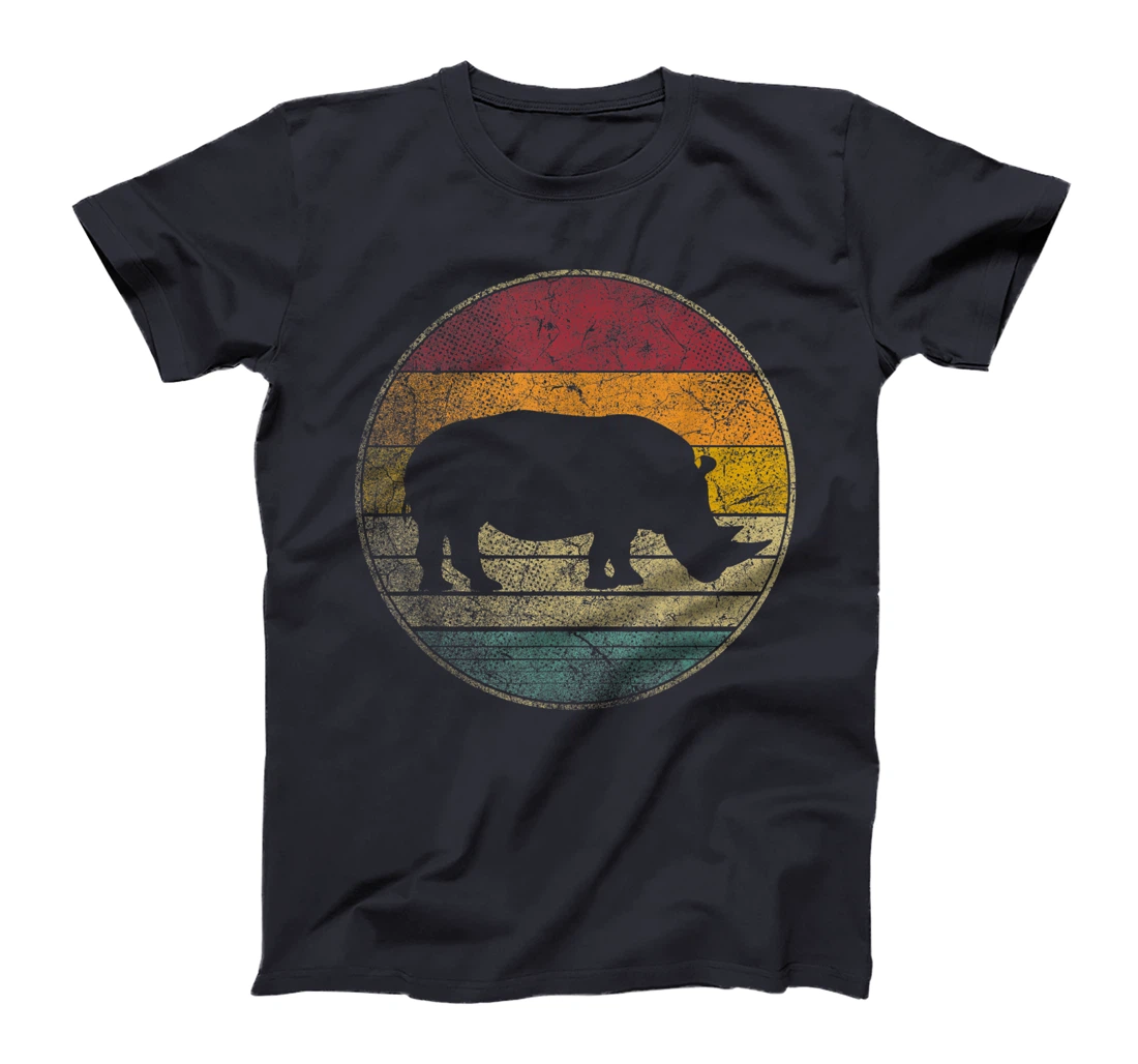 Rhino Rhinoceros Vintage Distressed Retro Style 70s 80s T-Shirt