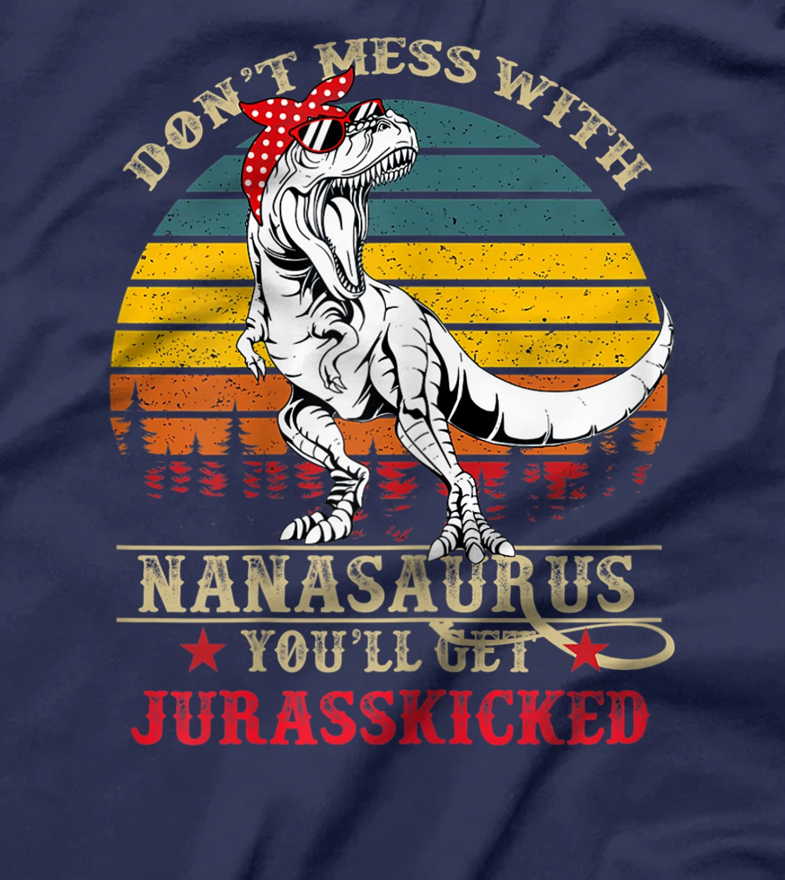 Womens Don't Mess With Nanasaurus You'll Get Jurasskicked-Grandma T-Shirt