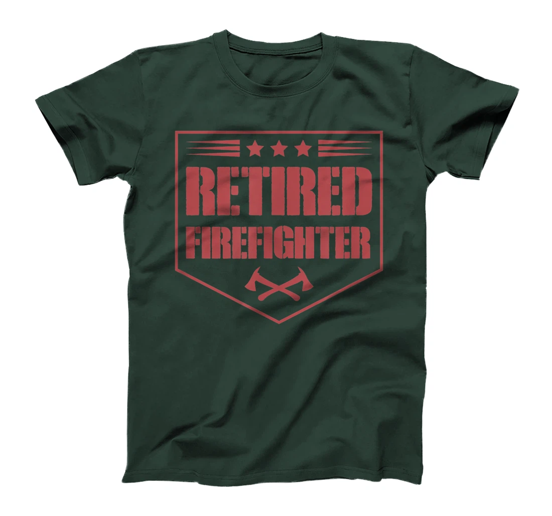 Retired Firefighter Funny Cool Axe Symbol Emblem America T-Shirt