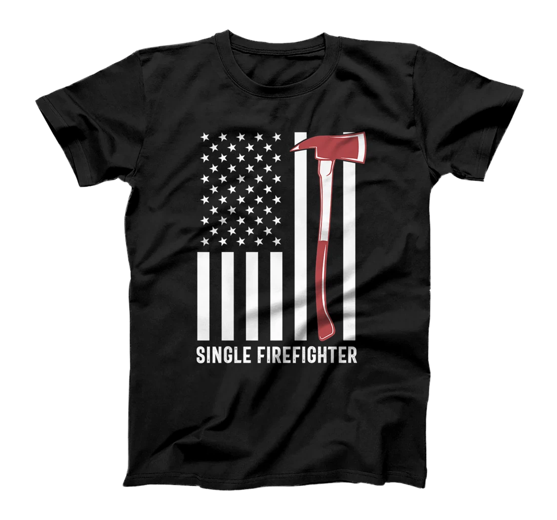 Single Firefighter Red Line Stripe Flag America USA Patriot Premium T-Shirt