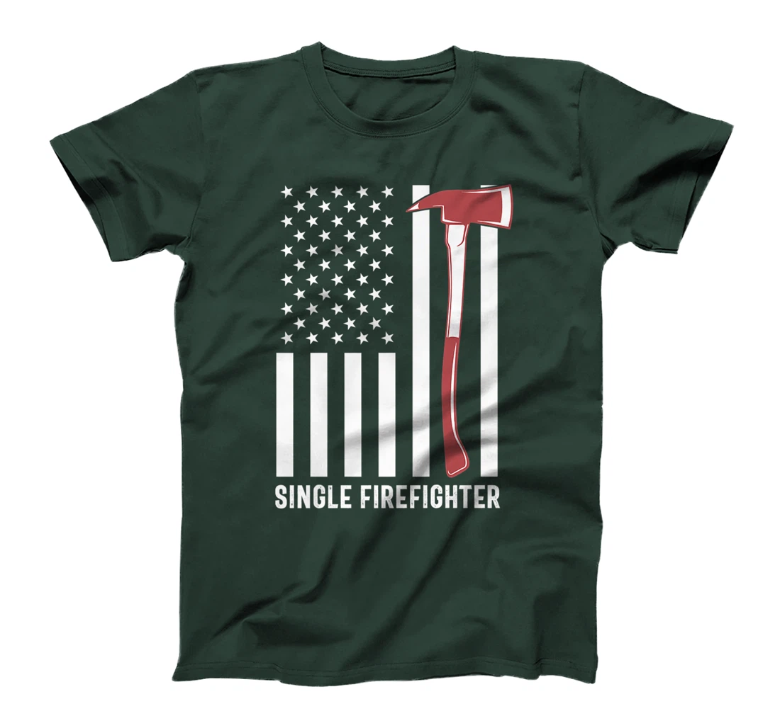 Single Firefighter Red Line Stripe Flag America USA Patriot Premium T-Shirt