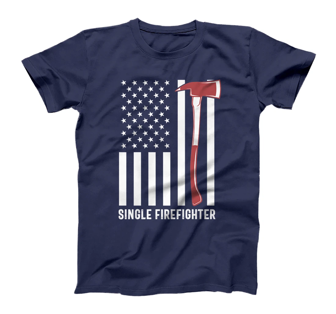 Single Firefighter Red Line Stripe Flag America USA Patriot Premium T-Shirt