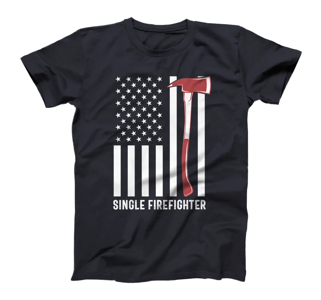 Single Firefighter Red Line Stripe Flag America USA Patriot Premium T-Shirt