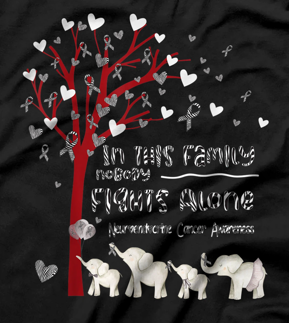 In This Family Nobody Fights Alone Neuroendocrine Cancer T-Shirt