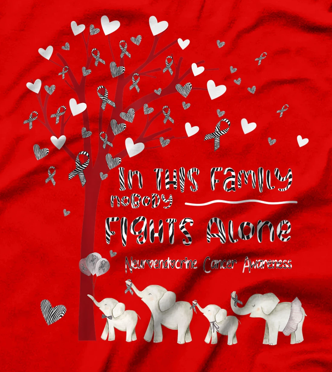 In This Family Nobody Fights Alone Neuroendocrine Cancer T-Shirt