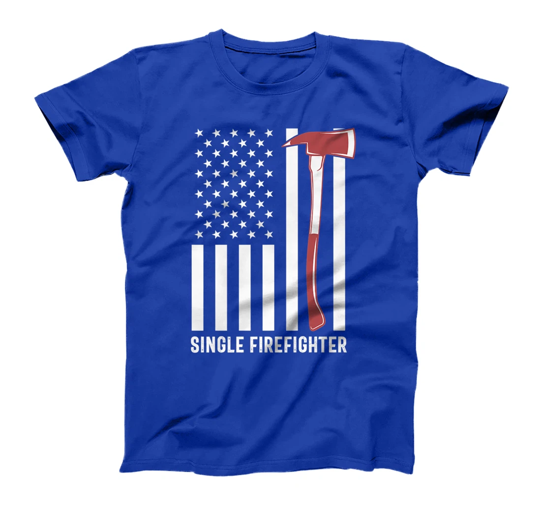Single Firefighter Red Line Stripe Flag America USA Patriot Premium T-Shirt