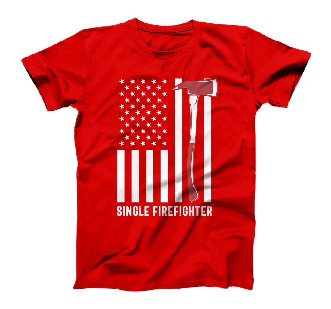 Single Firefighter Red Line Stripe Flag America USA Patriot Premium T-Shirt