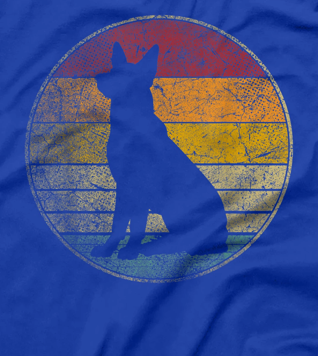 German Shepherd Dog Vintage Distressed Retro Silhouette 70s T-Shirt