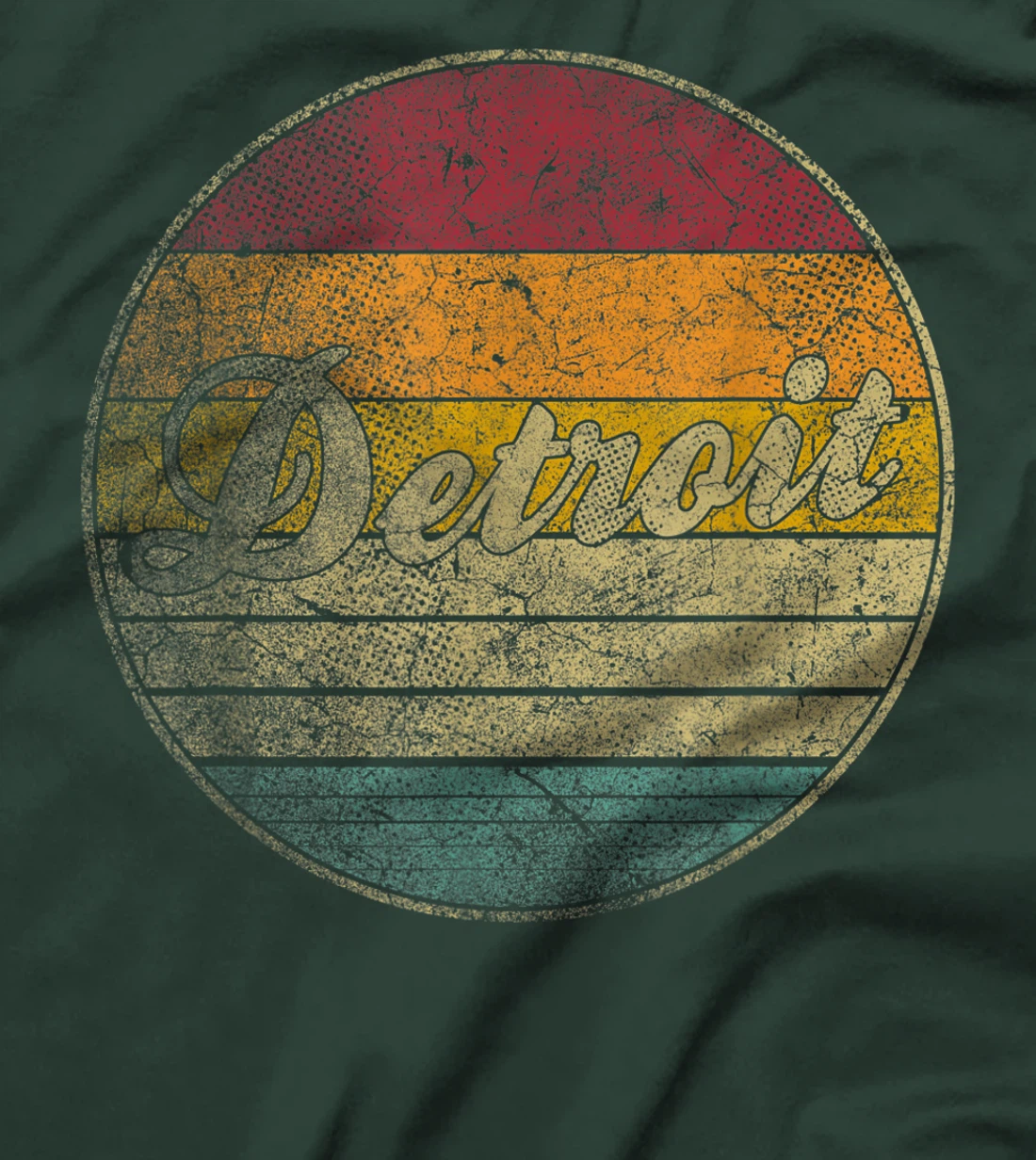 Detroit Michigan Vintage Distressed Retro Silhouette 70s 80s T-Shirt