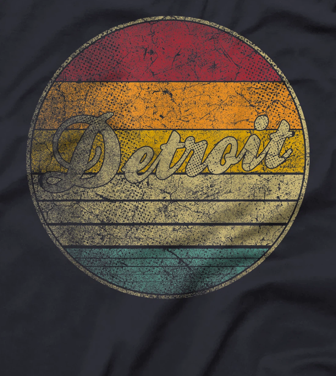 Detroit Michigan Vintage Distressed Retro Silhouette 70s 80s T-Shirt