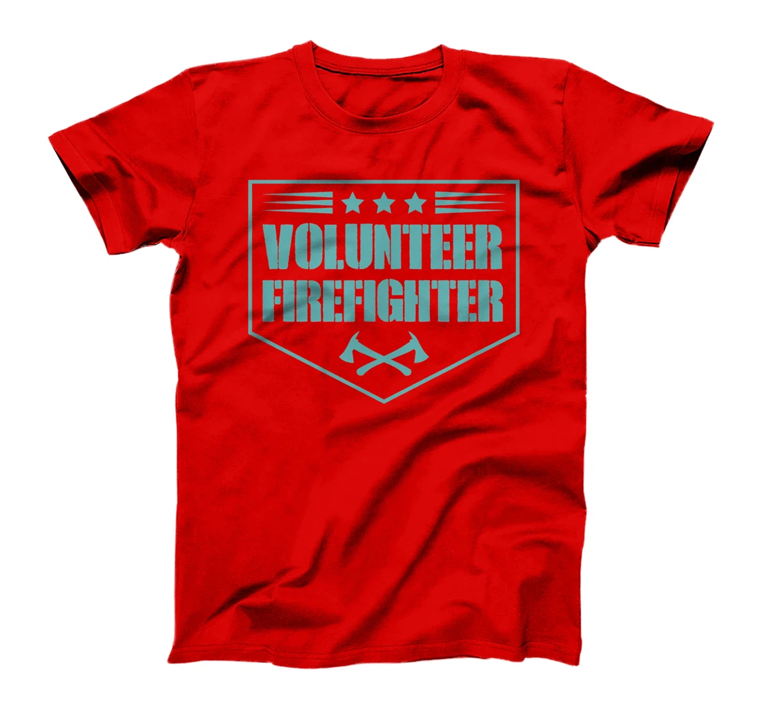 Volunteer Firefighter Funny Cool Axe Symbol Emblem America T-Shirt