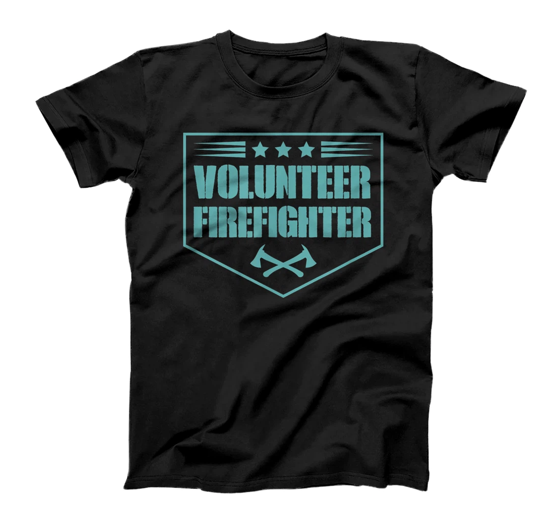 Volunteer Firefighter Funny Cool Axe Symbol Emblem America T-Shirt